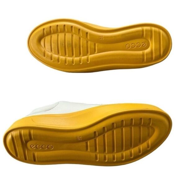 Ecco Flexure T-Cap Yellow Leather Sneakers Shadow Marigold Women’s Size US 5-5.5 - Picture 7 of 9